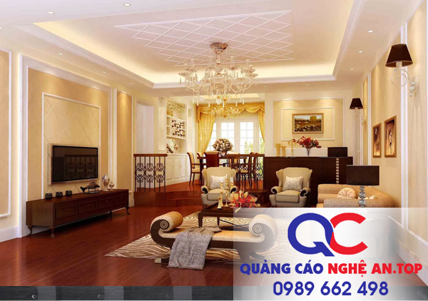 Thiết kế nội thất, trần vách thạch cao tại Vinh Nghệ An, Hà Tĩnh.