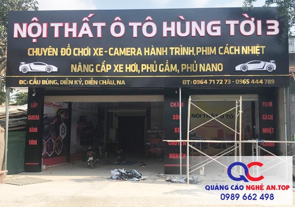 Biển quảng cáo cửa hàng nội thất ô tô uy tín tại Nghệ An
